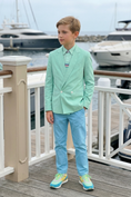 Load image into Gallery viewer, Mint Green And Tiffany Blue Double-Breasted 2-Piece Suit