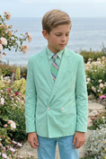 Load image into Gallery viewer, Mint Green And Tiffany Blue Double-Breasted 2-Piece Suit