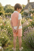 Bild in Galerie-Betrachter laden, Light Orange Cotton-Linen Blend V-Neck Vest 2-Piece Set