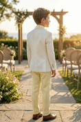 Load image into Gallery viewer, Pale Yellow And White Single-Breasted 3-Piece Suit
