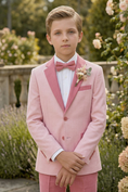 Cargar la imagen en la vista de la galería, Pink And Light Pink Cotton-Linen Blend 2-Piece Suit