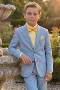 Gallery viewerに画像を読み込む, Boys Light Blue Linen 2-piece Suit for Garden Weddings