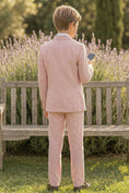 Load image into Gallery viewer, Boys Dusty Pink Linen 2-piece Suit for Garden Weddings