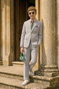 Load image into Gallery viewer, Black and White Pinstripe Seersucker Single-Breasted 2-Piece Suit