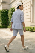 Load image into Gallery viewer, Light Blue Pinstripe Seersucker 2-Piece Suit