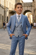 Bild in Galerie-Betrachter laden, Blue Single-Breasted 3-Piece Suit