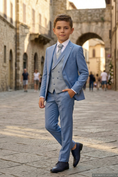 Bild in Galerie-Betrachter laden, Blue Single-Breasted 3-Piece Suit