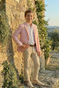 Bild in Galerie-Betrachter laden, Pink and Khaki Cotton-Linen Single-Breasted 2-Piece Suit