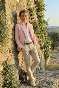Bild in Galerie-Betrachter laden, Pink and Khaki Cotton-Linen Single-Breasted 2-Piece Suit