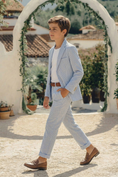 Bild in Galerie-Betrachter laden, Blue Striped Seersucker Single-Breasted 2-Piece Suit