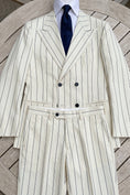 Load image into Gallery viewer, Boys Cream Pinstripe 2-piece Suit