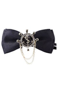 Gallery viewerに画像を読み込む, Boys Black Satin Nautical Brooch Bow Tie