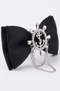 Gallery viewerに画像を読み込む, Boys Black Satin Nautical Brooch Bow Tie