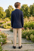 Load image into Gallery viewer, Boys Navy Blue Double-Breasted Blazer 2-piece Suit for Garden Weddings