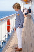 Bild in Galerie-Betrachter laden, Gray-Blue Striped Double-Breasted 2-Piece Suit