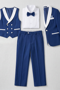 Load image into Gallery viewer, Blue Double-Breasted 3-Piece Suit