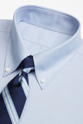 Load image into Gallery viewer, Blue Cotton Elegant Long-Sleeved Shirt