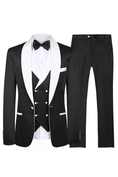 Bild in Galerie-Betrachter laden, Black And White Shawl Collar Double-Breasted 3-Piece Suit
