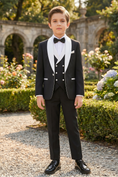 Bild in Galerie-Betrachter laden, Black And White Shawl Collar Double-Breasted 3-Piece Suit