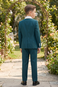 Load image into Gallery viewer, Deep Lake Blue And White Shawl Collar 3-Piece Suit