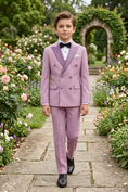 Load image into Gallery viewer, Purple Blended Satin Double-Breasted 2-Piece Suit