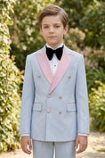 Load image into Gallery viewer, Boys Light Blue Tuxedo 2-piece Suit