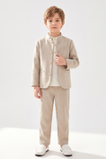 Bild in Galerie-Betrachter laden, Oatmeal-Colored Cotton-Linen Single-Breasted 2-Piece Suit