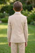 Load image into Gallery viewer, Light Champagne Satin Double-Breasted 2-Piece Suit