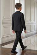 Load image into Gallery viewer, Black Plaid Satin Blend 3-Piece Suit