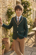 Load image into Gallery viewer, Green Serge-Blend 3-Piece Suit