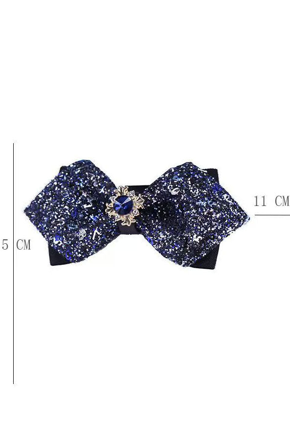Boys Navy Blue Double-Layer Sequin Formal Bow Tie
