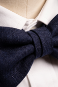 Load image into Gallery viewer, Boys Cotton-Linen Striped Textured Bow Tie