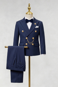 Bild in Galerie-Betrachter laden, Navy Blue Double-Breasted 2-Piece Suit