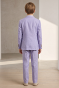 Load image into Gallery viewer, Light Purple Cotton And Linen Single-Breasted 2-Piece Suit