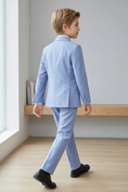 Bild in Galerie-Betrachter laden, Sky Blue Striped Double-Breasted 2-Piece Suit