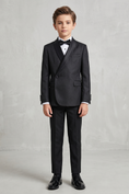 Load image into Gallery viewer, Black Satin Single-Breasted 2-Piece Suit