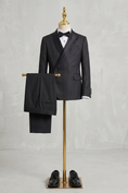 Load image into Gallery viewer, Black Satin Single-Breasted 2-Piece Suit