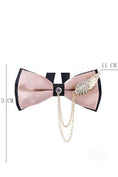 Load image into Gallery viewer, Pink And Black Winged Brooch With Satin Bow Tie