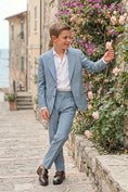 Charger l'image dans la visionneuse de la galerie, Boys Light Blue Pinstripe Single-Breasted 2-Piece Suit for Weddings