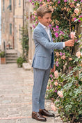 Charger l'image dans la visionneuse de la galerie, Boys Light Blue Pinstripe Single-Breasted 2-Piece Suit for Weddings