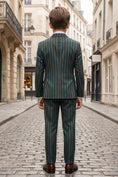 Bild in Galerie-Betrachter laden, Boys Dark Green Pinstripe Double-Breasted 2-Piece Suit for Weddings