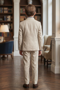 Load image into Gallery viewer, Light Brown Cotton Linen Single-Breasted 2-Piece Suit