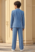 Load image into Gallery viewer, Blue And White Trim Double-Breasted 2-Piece Suit