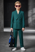 Bild in Galerie-Betrachter laden, Dark Green Serge Double-Breasted 2-Piece Suit