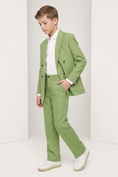 Load image into Gallery viewer, Apple-Green Linen-Blend Double-Breasted 2-Piece Suit