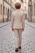 Bild in Galerie-Betrachter laden, Boys Beige Pinstripe Double-Breasted 2-Piece Suit for Weddings