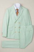 Bild in Galerie-Betrachter laden, Boys Mint Green Double-Breasted 2-Piece Suit