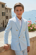Bild in Galerie-Betrachter laden, Boys Light Blue Double-Breasted 2-Piece Suit