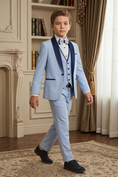 Bild in Galerie-Betrachter laden, Light Blue And Dark Blue Color-Blocked 3-Piece Suit