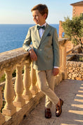 Load image into Gallery viewer, Boys Sage Green Double-Breasted 2-Piece Suit for Weddings & Formal Events